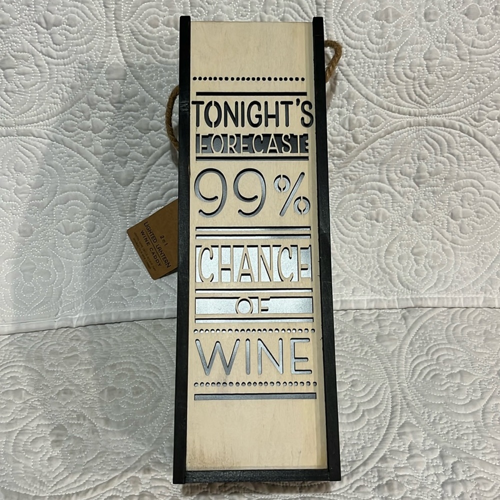 Demdaco 2 in 1‎ Lighted Lantern Wine Caddy, new